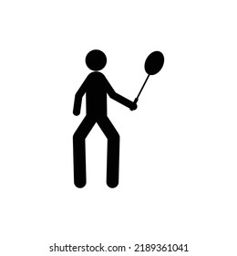 people playing badminton icon template
