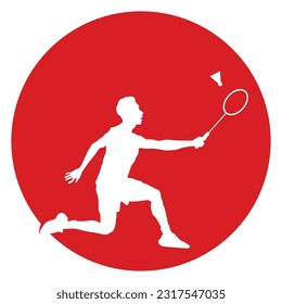 people are playing badminton vector illustration design