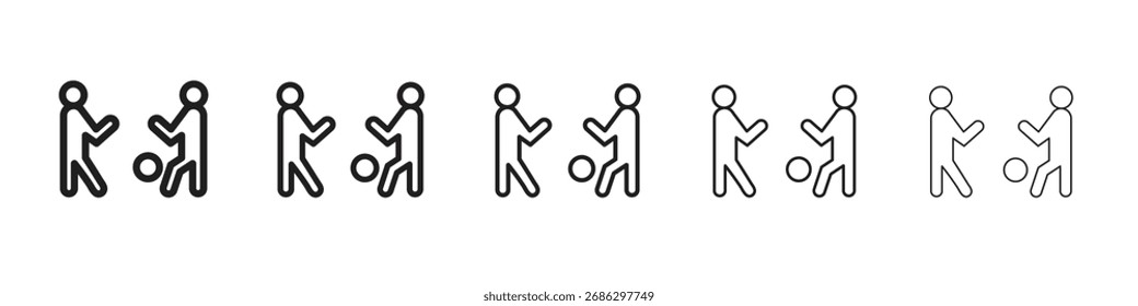 Personas de juego Icono de bola simple conjunto de Vectores. Ilustración gráfica