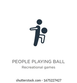 People playing ball icon vector. Trendy flat people playing ball icon from recreational games collection isolated on white background. Vector illustration can be used for web and mobile graphic 