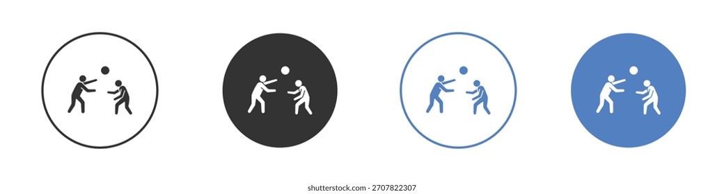 Personas jugando Icono de bola ilustración de Arte vectorial. para concepto móvil y Diseños web