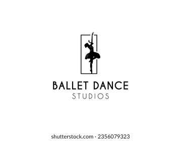 Gente jugando al diseño del logo del ballet. Logo de Ballet studios