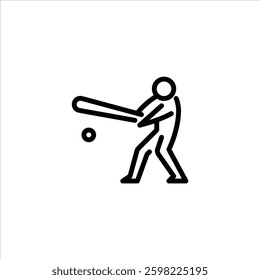 people playing baseball with outline style icon 
