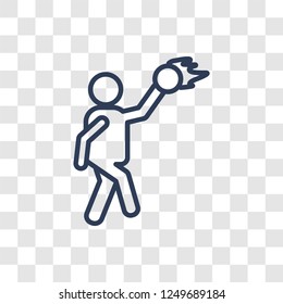 People playing Basketball icon icon. Trendy linear People playing Basketball logo concept on transparent background from Recreational games collection