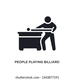 people playing billiard isolated icon. simple element illustration from recreational games concept icons. people playing billiard editable logo sign symbol design on white background. can be use for