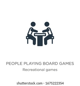 People playing board games icon vector. Trendy flat people playing board games icon from recreational games collection isolated on white background. Vector illustration can be used for web and mobile 