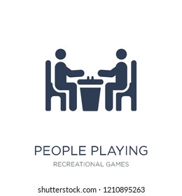 People playing Chess icon icon. Trendy flat vector People playing Chess icon on white background from Recreational games collection, vector illustration can be use for web and mobile, eps10