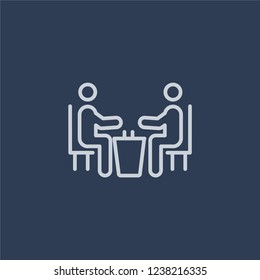 People playing Chess icon icon. Trendy flat vector line People playing Chess icon on dark blue background from Recreational games collection. 