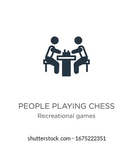 People playing chess icon vector. Trendy flat people playing chess icon from recreational games collection isolated on white background. Vector illustration can be used for web and mobile graphic 