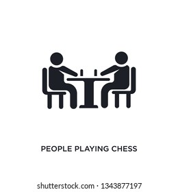 people playing chess isolated icon. simple element illustration from recreational games concept icons. people playing chess editable logo sign symbol design on white background. can be use for web