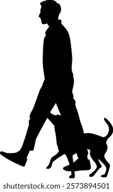 People playing with dog silhouette illustration