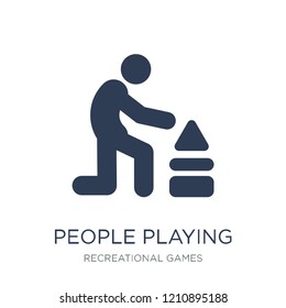 People playing Game icon icon. Trendy flat vector People playing Game icon on white background from Recreational games collection, vector illustration can be use for web and mobile, eps10