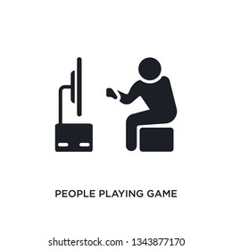 people playing game isolated icon. simple element illustration from recreational games concept icons. people playing game editable logo sign symbol design on white background. can be use for web and