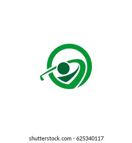 people playing golf logo. sports symbol