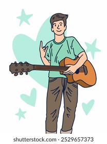 PEOPLE IS PLAYING GUITAR, SUITABLE FOR YOUR DESIGN NEEDS