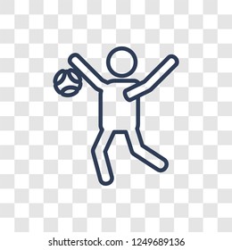 People playing Handball icon icon. Trendy linear People playing Handball logo concept on transparent background from Recreational games collection