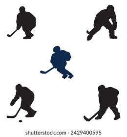 people playing hockey icon vector illustation design