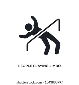 people playing limbo isolated icon. simple element illustration from recreational games concept icons. people playing limbo editable logo sign symbol design on white background. can be use for web