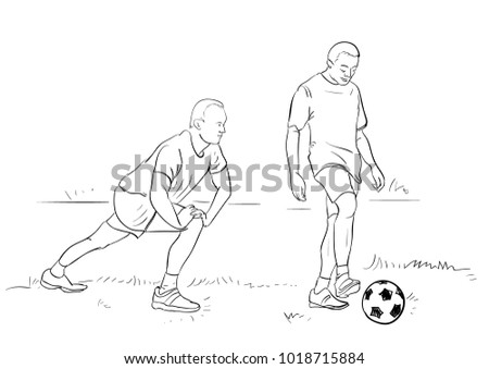 people playing line drawing