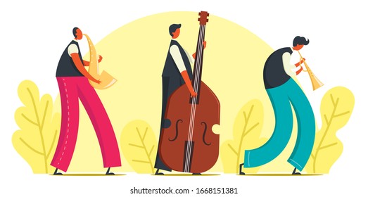 People playing music Jazz illustration vector