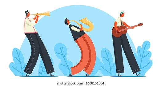 People playing music Jazz illustration vector