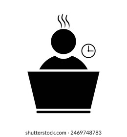 people are playing on laptops and confused. simple black and white outline design style. Suitable for design reports, work, presentations, etc. template vector design