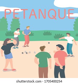 Menschen, die im Park Petanque spielen