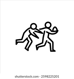 people playing rugby with outline style icon
