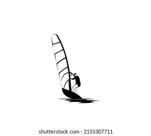 people playing sailboat logo design silhouette