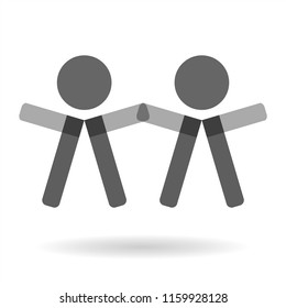 People playing silhouettes. Abstract vector illustration.