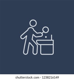People playing Table tennis icon icon. Trendy flat vector line People playing Table tennis icon on dark blue background from Recreational games collection. 