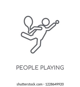 People playing Tennis icon linear icon. Modern outline People playing Tennis logo concept on white background from Recreational games collection.