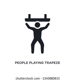 people playing trapeze isolated icon. simple element illustration from recreational games concept icons. people playing trapeze editable logo sign symbol design on white background. can be use for