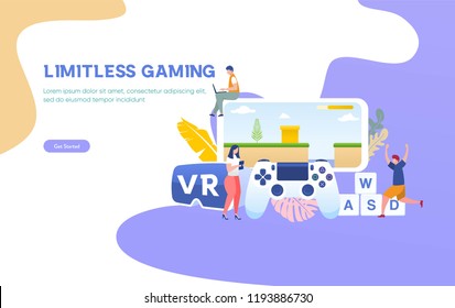 People playing video game vector illustration concept, online gaming , can use for, landing page, template, ui, web, mobile app, poster, banner, flyer
