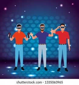 People playing with virtual reality