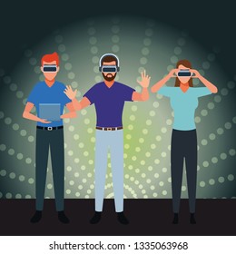 People playing with virtual reality