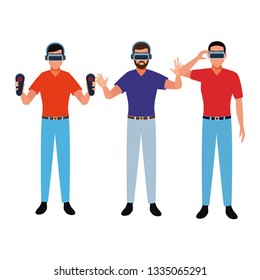 People playing with virtual reality