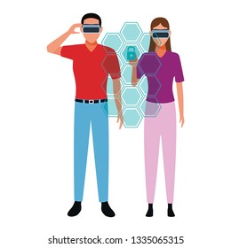 People playing with virtual reality