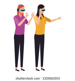People playing with virtual reality technology
