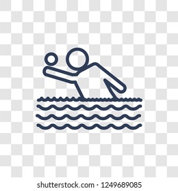 People playing Waterpolo icon icon. Trendy linear People playing Waterpolo logo concept on transparent background from Recreational games collection