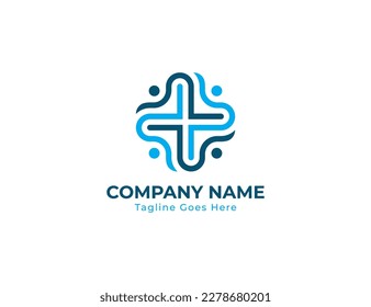 People Plus Group Logo Concept sign icon symbol Design Element. Human, Team, Teamwork, Medical, Health Care Logotype. Vector illustration template