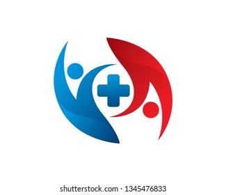 People and Plus Logo Template, Icon, Symbol - Vector