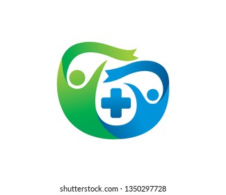 People and Plus Logo Template, Icon, Symbol - Vector