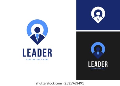 People with point logo design vector template illustration idea