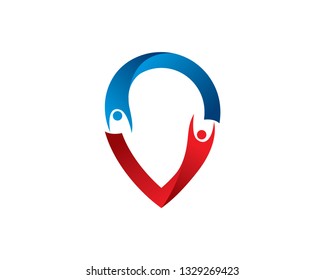 People Point Logo Template, Icon, Symbol - Vector