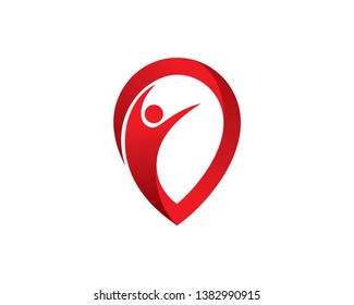 People Point Logo Template, Icon, Symbol