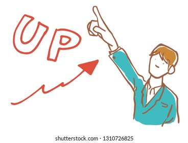 People pointing up