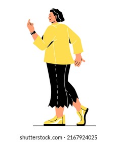 People pointing at something. Model for advertising posters. Guy in stylish clothes promoting goods on Internet. Online marketing, person for fashion magazine. Cartoon flat vector illustration