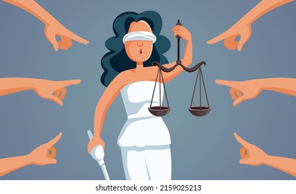 
People Pointing To Unfair Justice System Vector Conceptual Illustration. Blindfolded Goddess Of Justice Being Blamed For Unfair Trial
 
