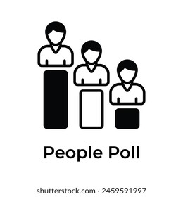 Poste de Personas, diseño de iconos de Estadísticas de elecciones, Vector editable